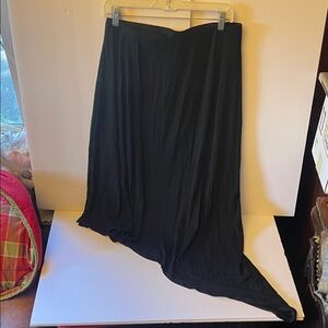 White House Black Market Elegant Black Asymetrical Pleated Women's Skirt